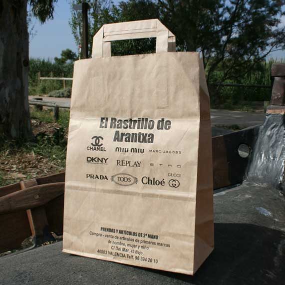 bolsa de papel + asa plana interior