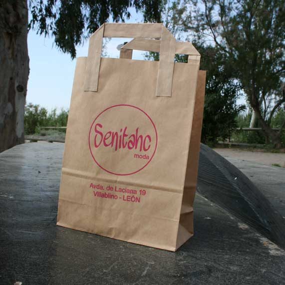 bolsa de papel + asa plana exterior