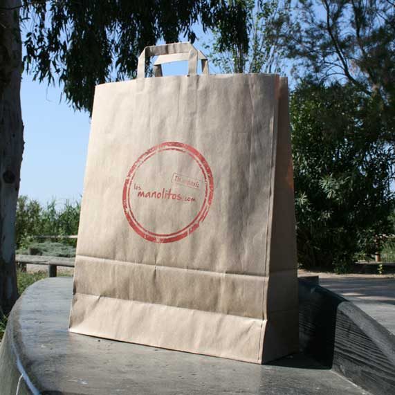 bolsa de papel + asa plana interior
