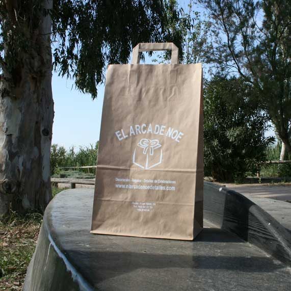 bolsa de papel + asa plana interior