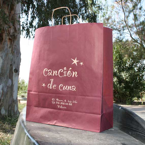 bolsa de papel + reciclado granate grande