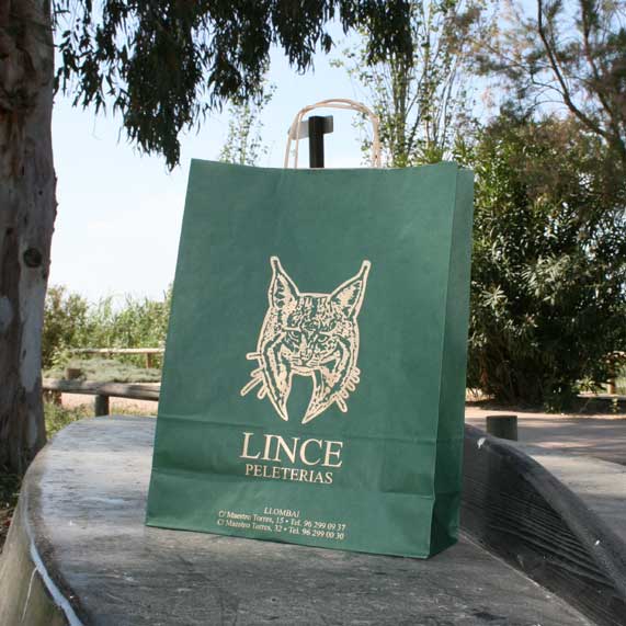 bolsa de papel + reciclado verde mediano