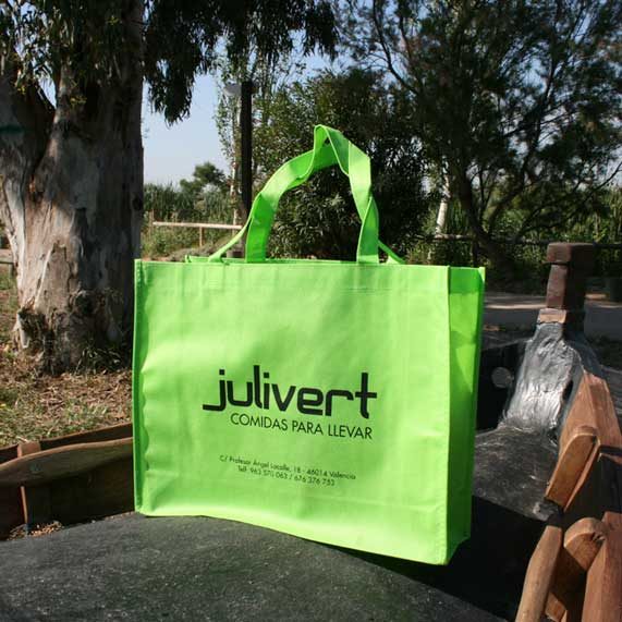 bolsa de tela tst + lazo verde