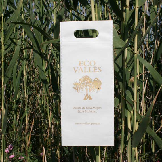 bolsa de tela + para vino blanca