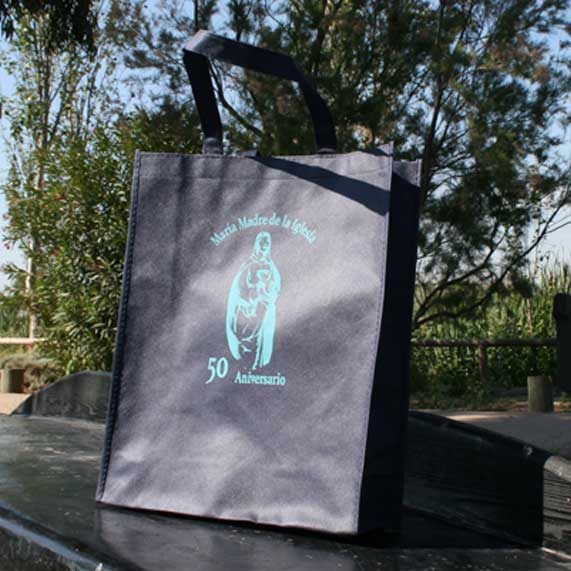 bolsa de tela + plegable azul
