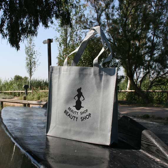 bolsa de tela tst + lazo gris