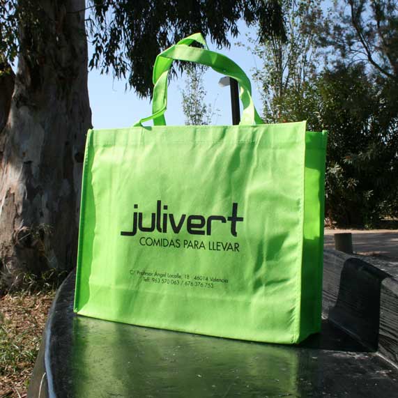 bolsa de tela tst + lazo verde